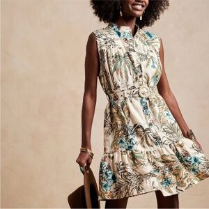 Banana Republic Linen Flounce Dress